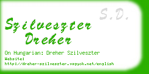 szilveszter dreher business card